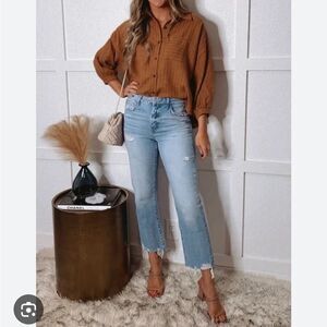 Flying Monkey Libby Distressed High Rise Straight 28